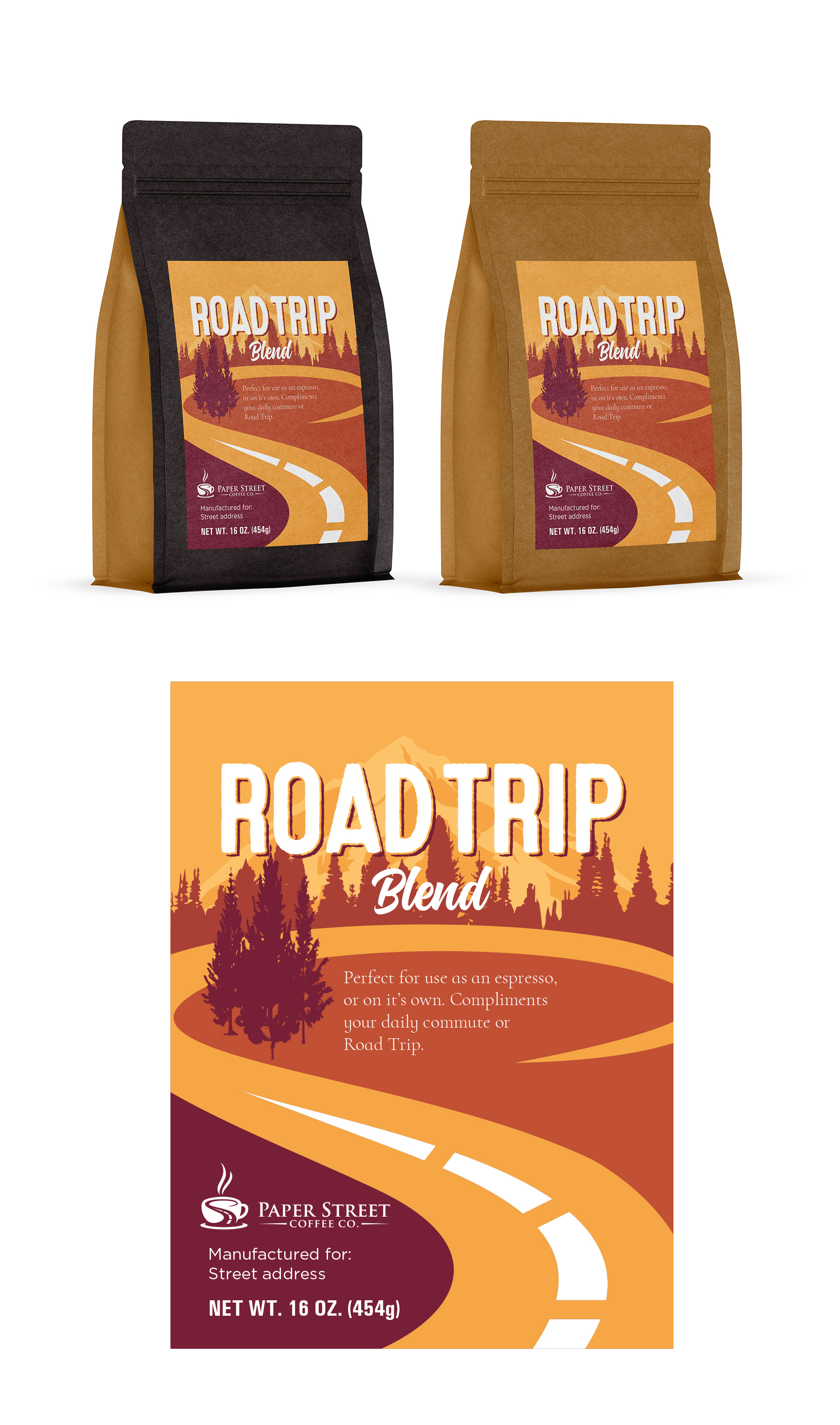 Label Design by Sergio Coelho for Paper Street Coffee Company | Design #26890163