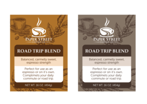 Diseño de Etiqueta por grrssn para Paper Street Coffee Company | Diseño #26882371