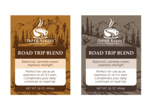 Paper Street Coffee Company Label | Label Design by grrssn