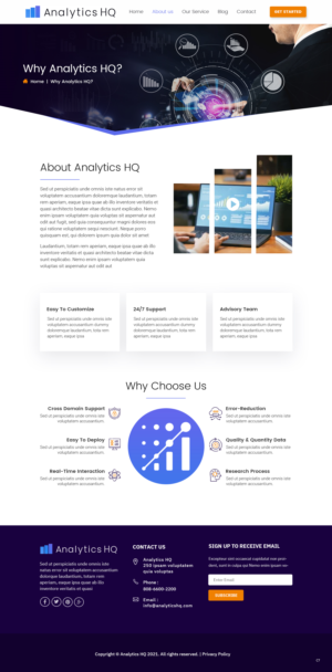 Internal Web Pages for Analytics HQ | Web Design by nzdesigners