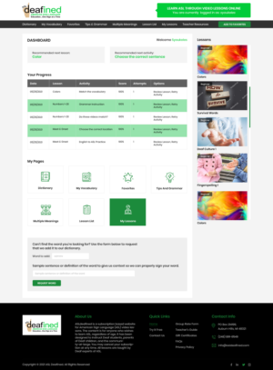 ASL Learning Website Application Pages Redesign | Diseño Web por Ved Web Services