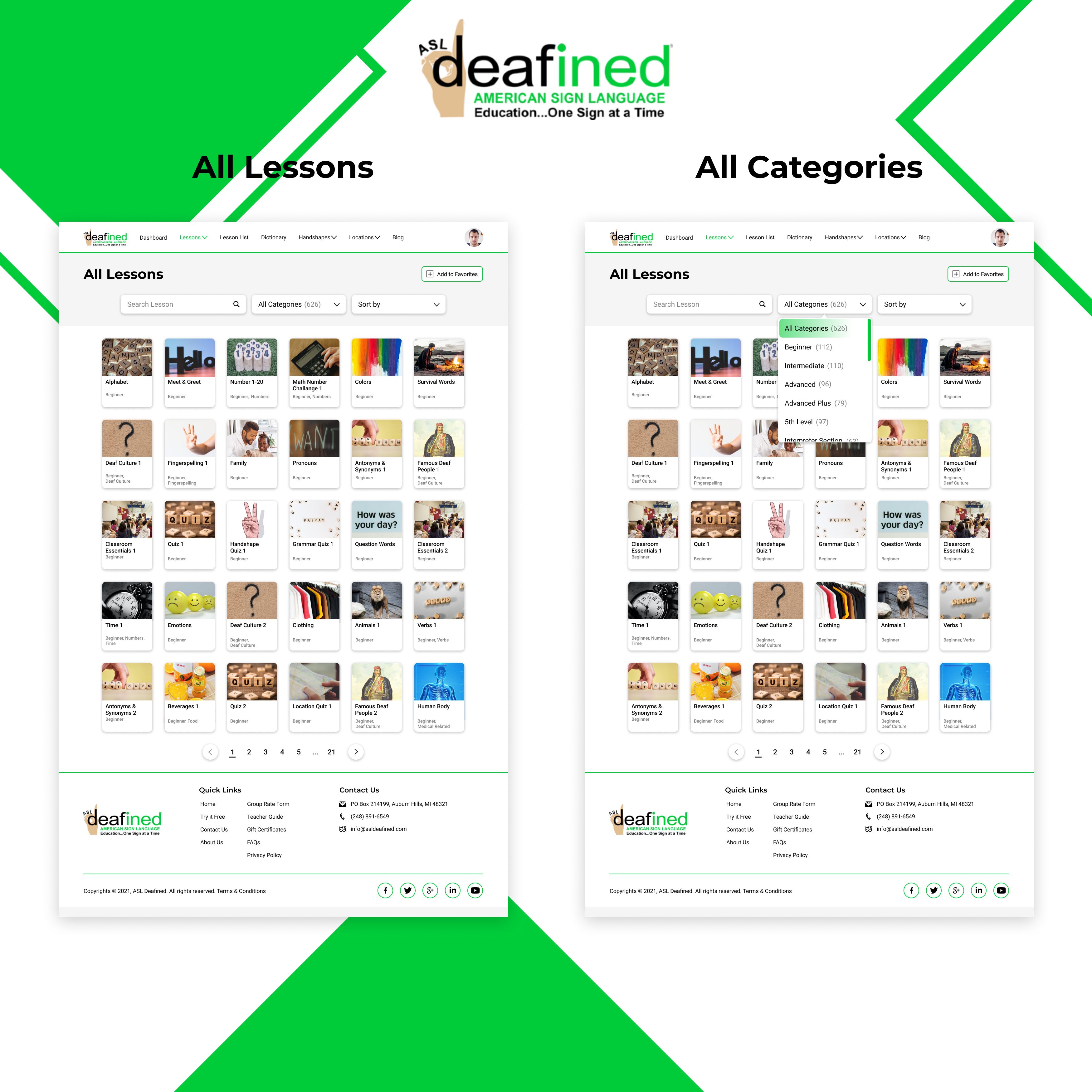 Web Design by Taufik H for ASLdeafined | Design #26963937
