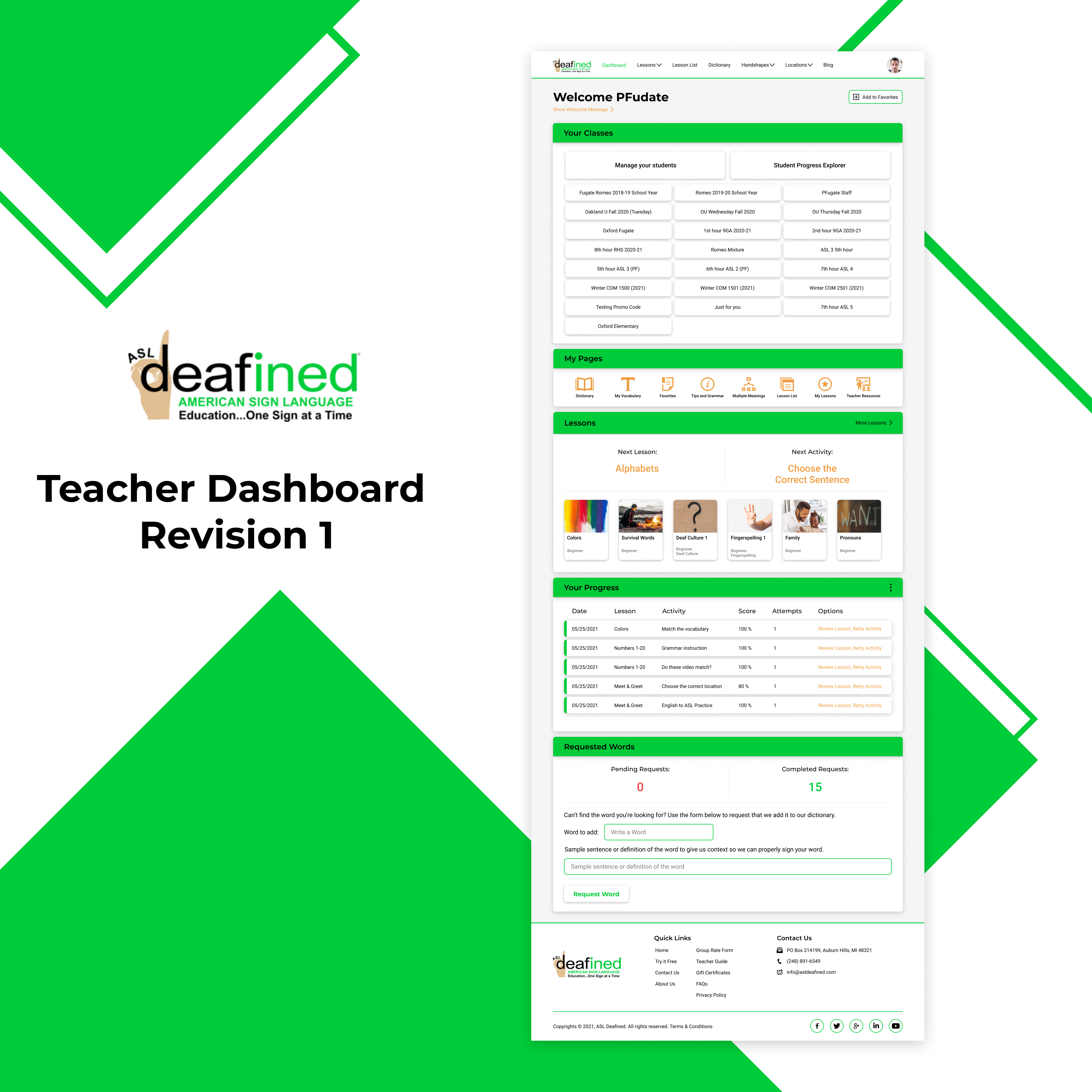 Web Design by Taufik H for ASLdeafined | Design #27034893