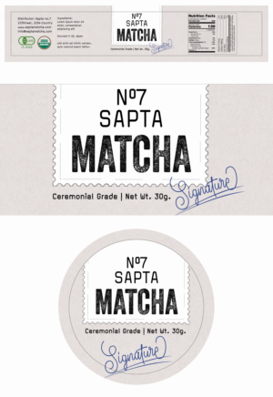sapta matcha | Label Design by Navisol Creatives