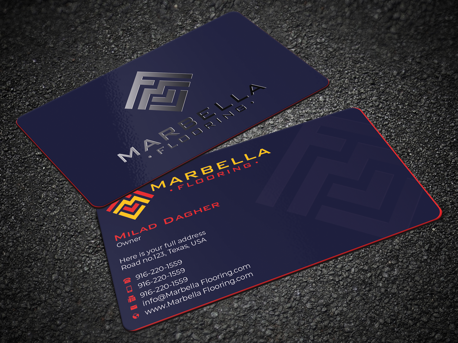 Business Card Design by HelloGraphix for Marbella Flooring  | Design: #26899282