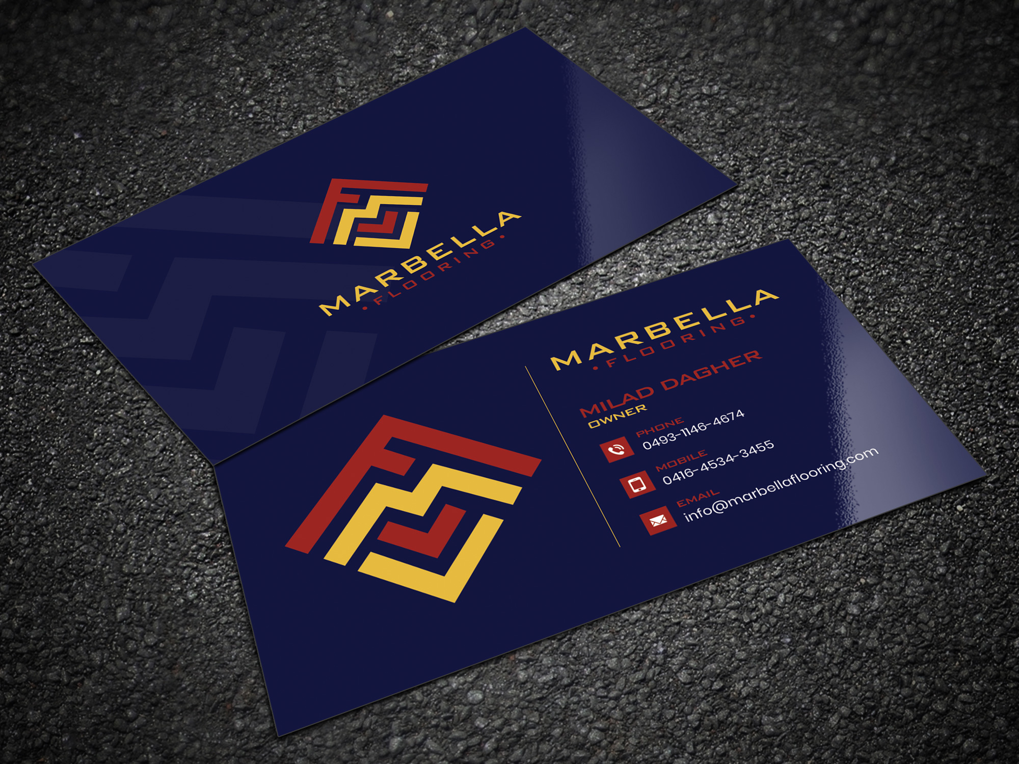 Business Card Design by Sandaruwan for Marbella Flooring  | Design #26897241