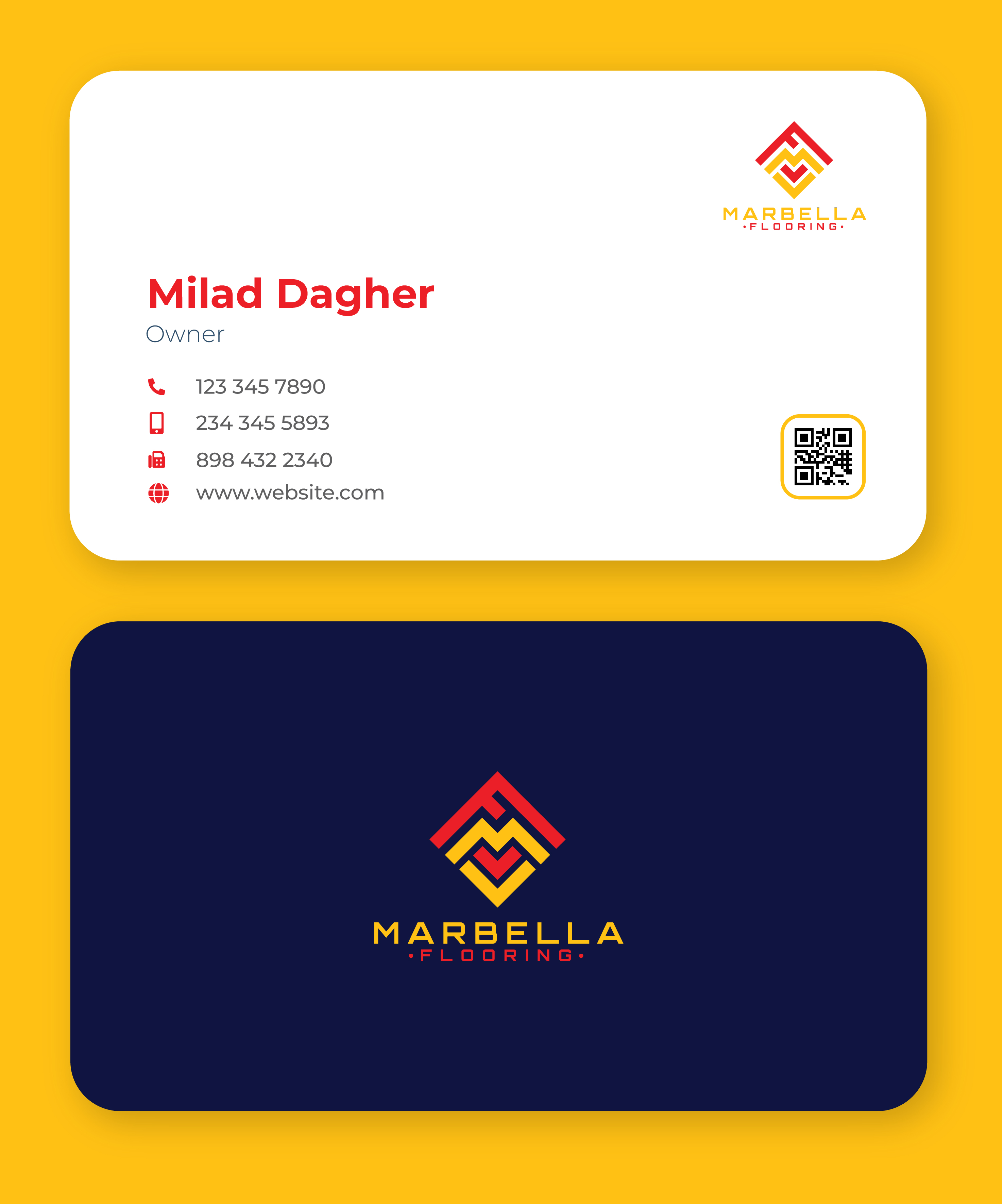 Business Card Design by nathanaelpeter for Marbella Flooring  | Design #26892390
