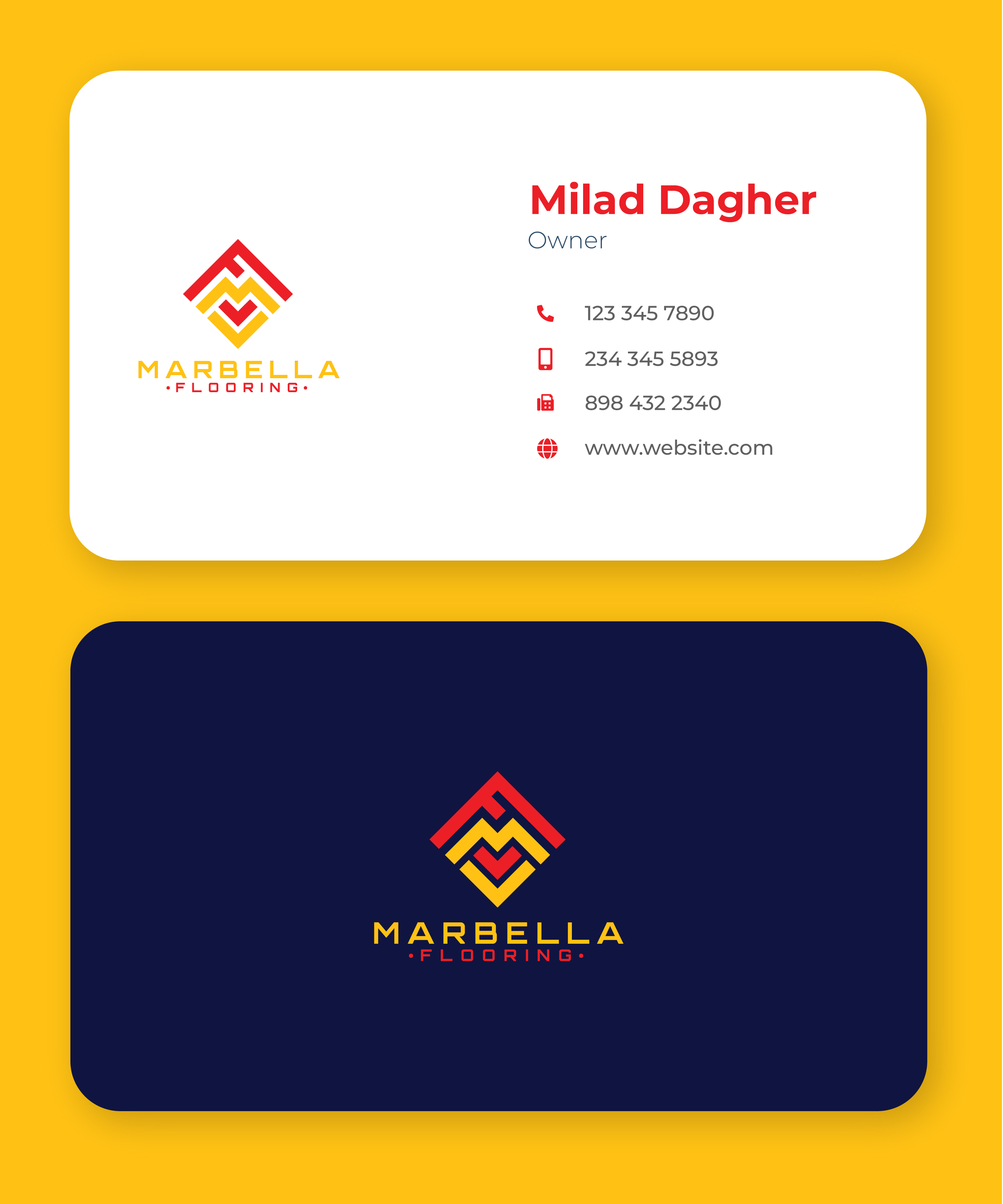 Business Card Design by nathanaelpeter for Marbella Flooring  | Design #26892391