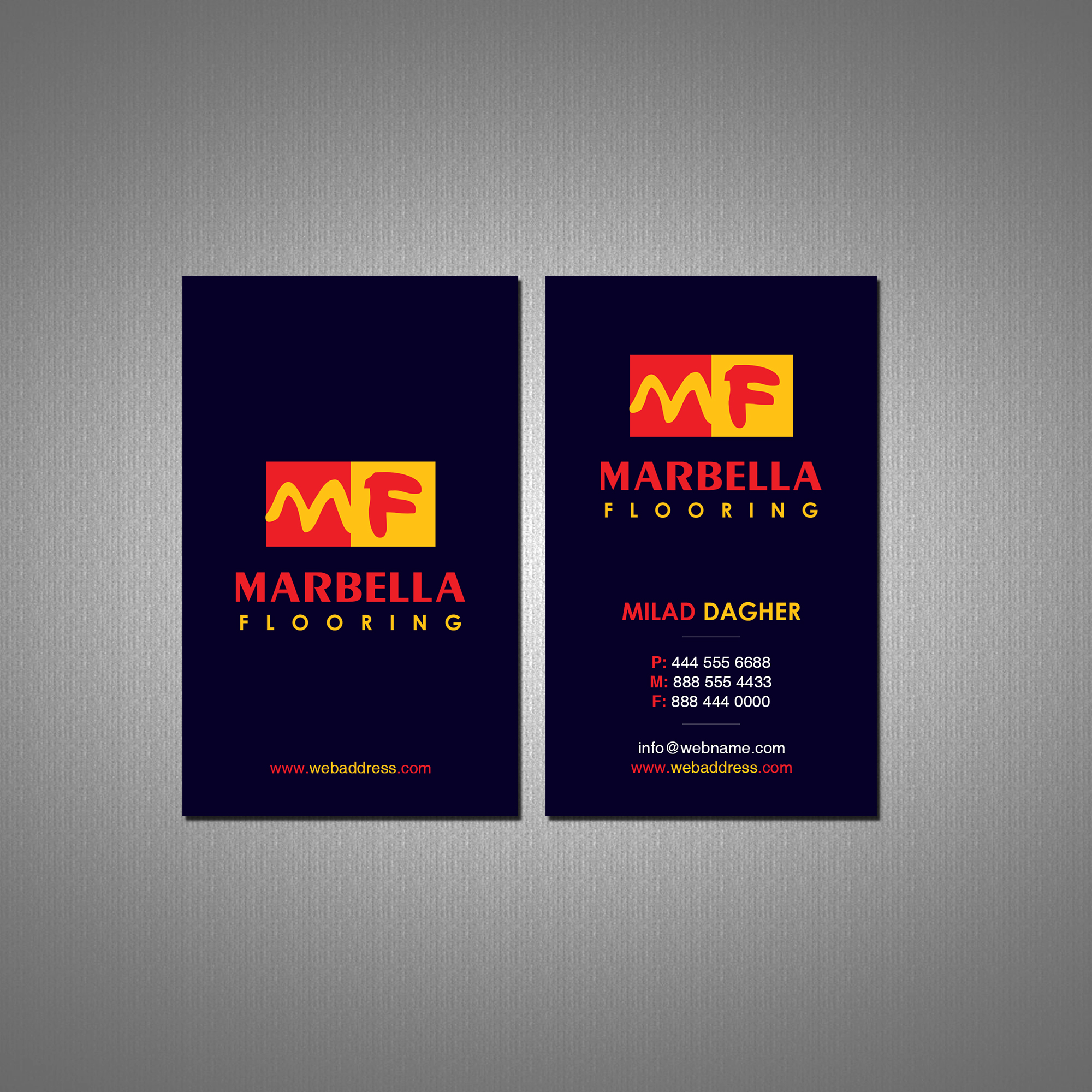 Business Card Design by Creations Box 2015 for Marbella Flooring  | Design #26894946