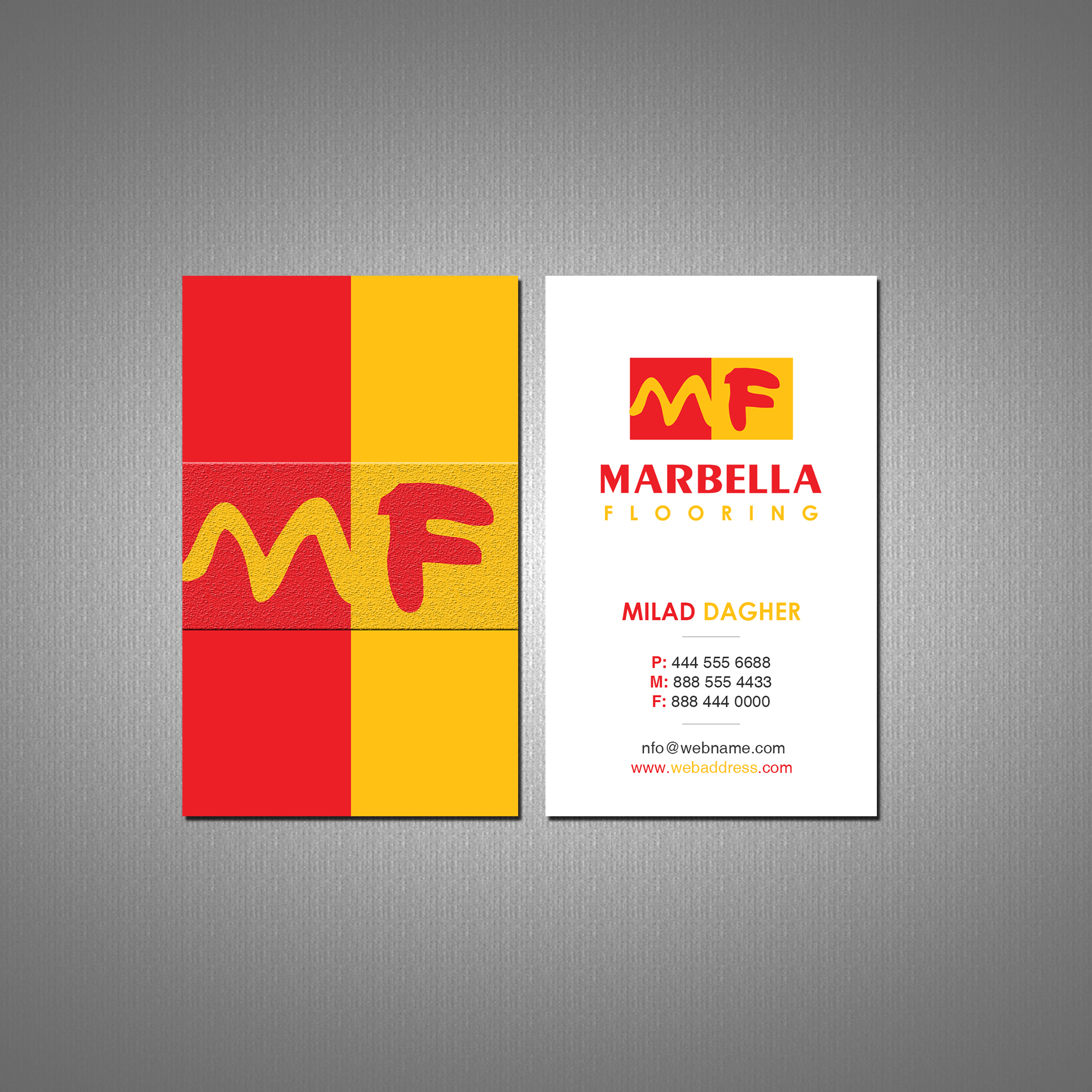 Business Card Design by Creations Box 2015 for Marbella Flooring  | Design #26894947