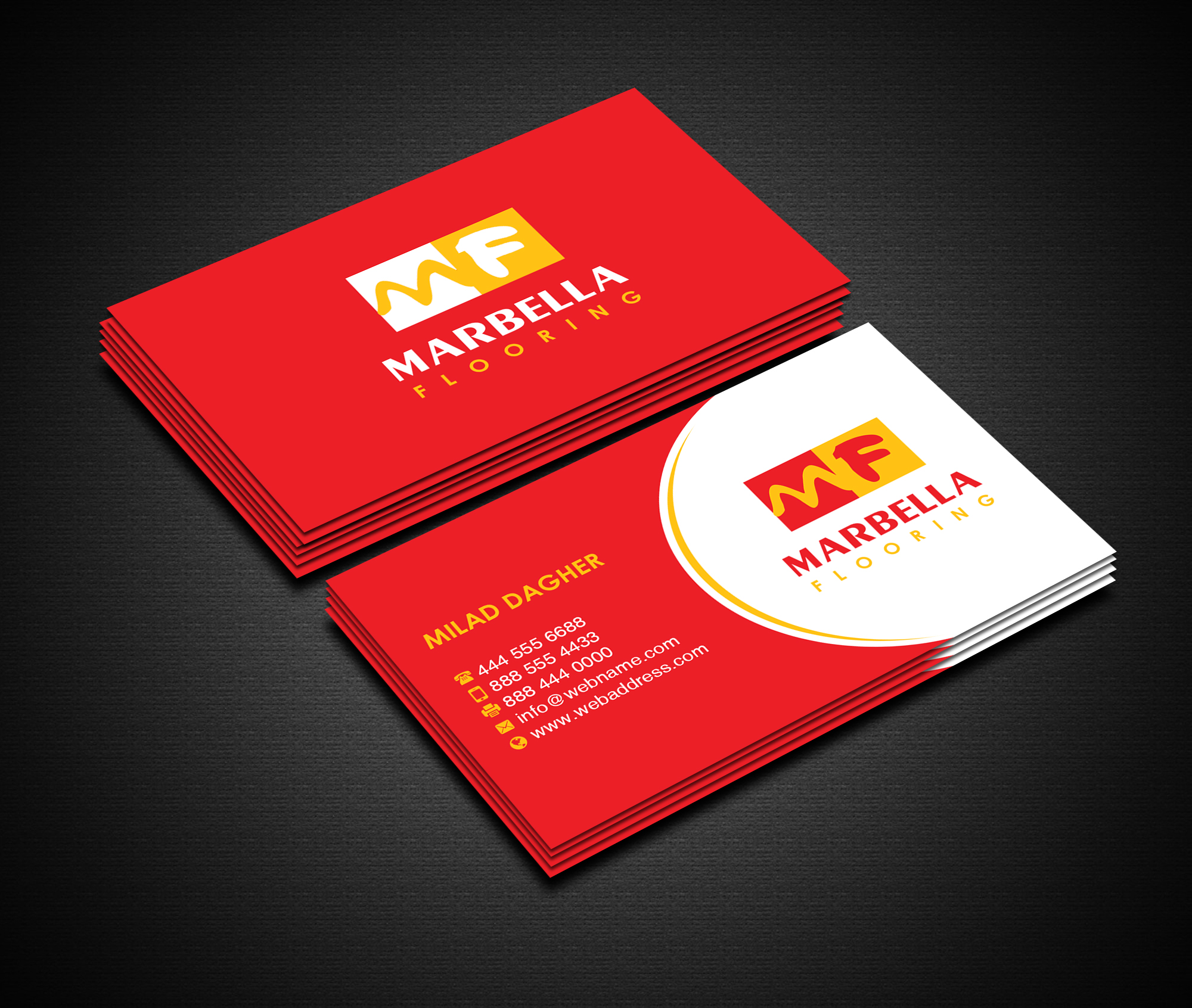 Business Card Design by Creations Box 2015 for Marbella Flooring  | Design #26894950
