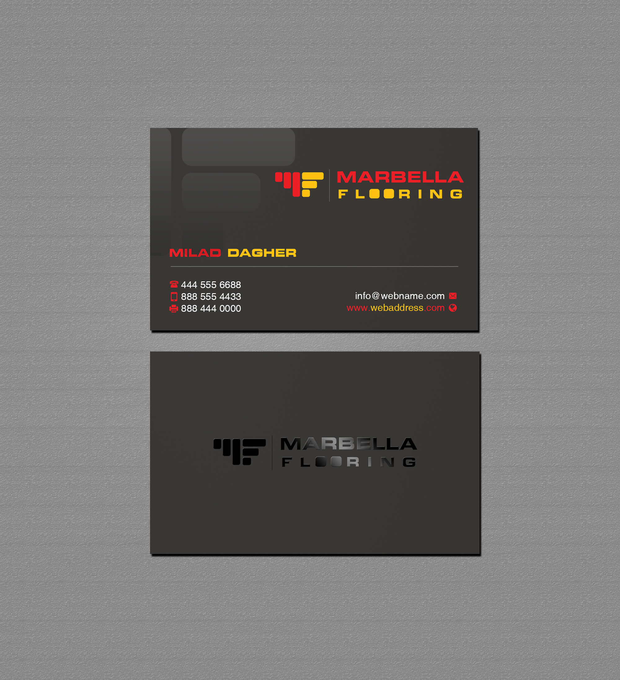 Business Card Design by Creations Box 2015 for Marbella Flooring  | Design #26894963