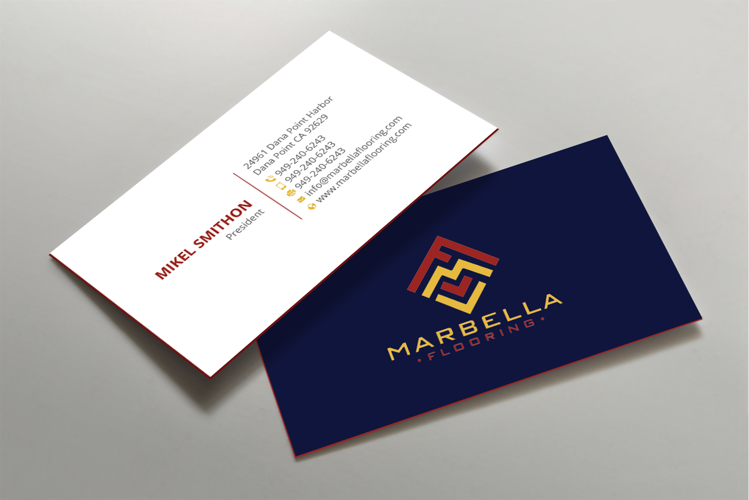 Business Card Design by DesignShout for Marbella Flooring  | Design #26891682