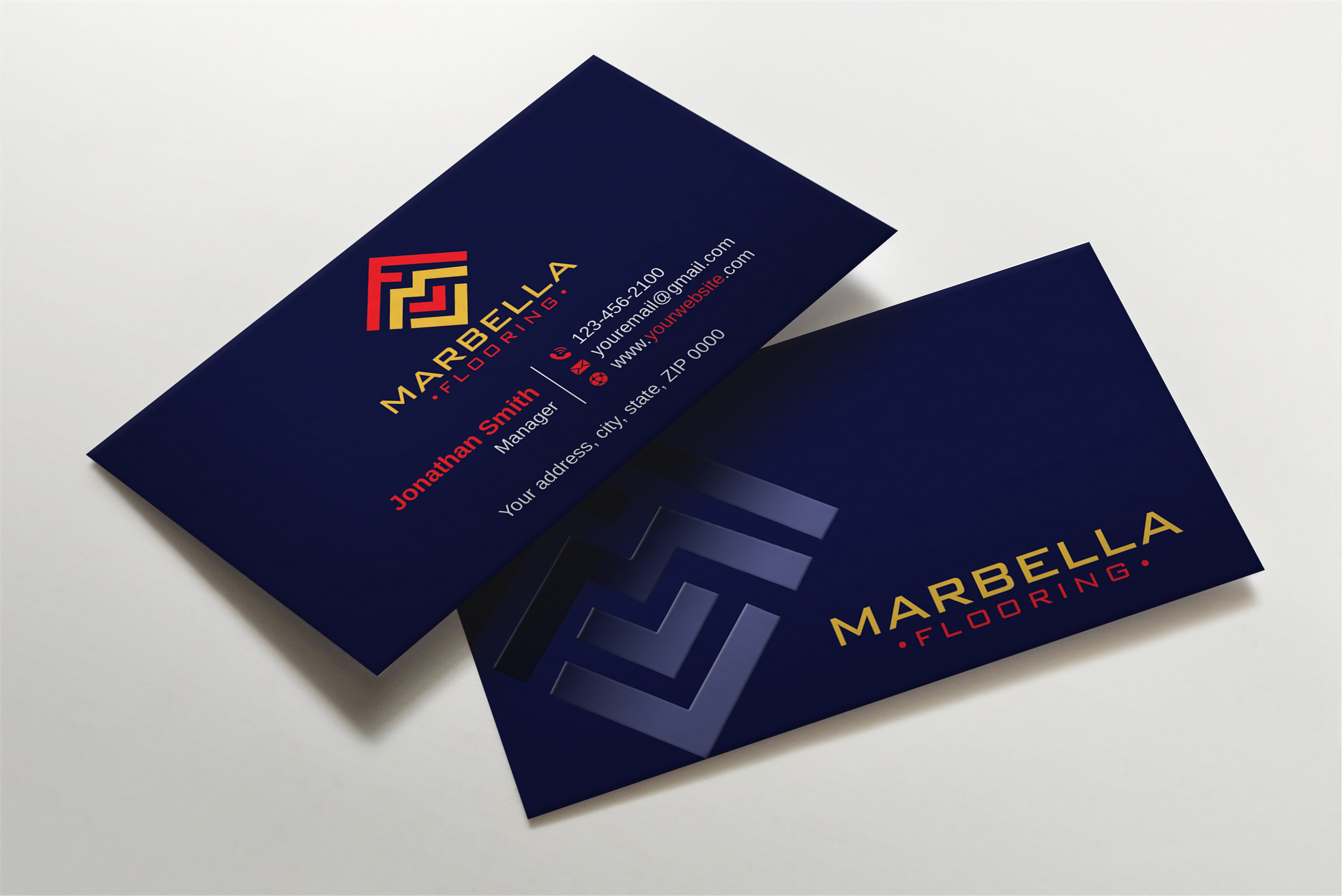 Business Card Design by Imagine design000 for Marbella Flooring  | Design #26892178