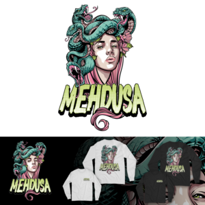 Launching collection for end of fall/winter season inspired by Medusa (Mythology) and Streetwear. | Diseño de Camiseta por duatitik.std