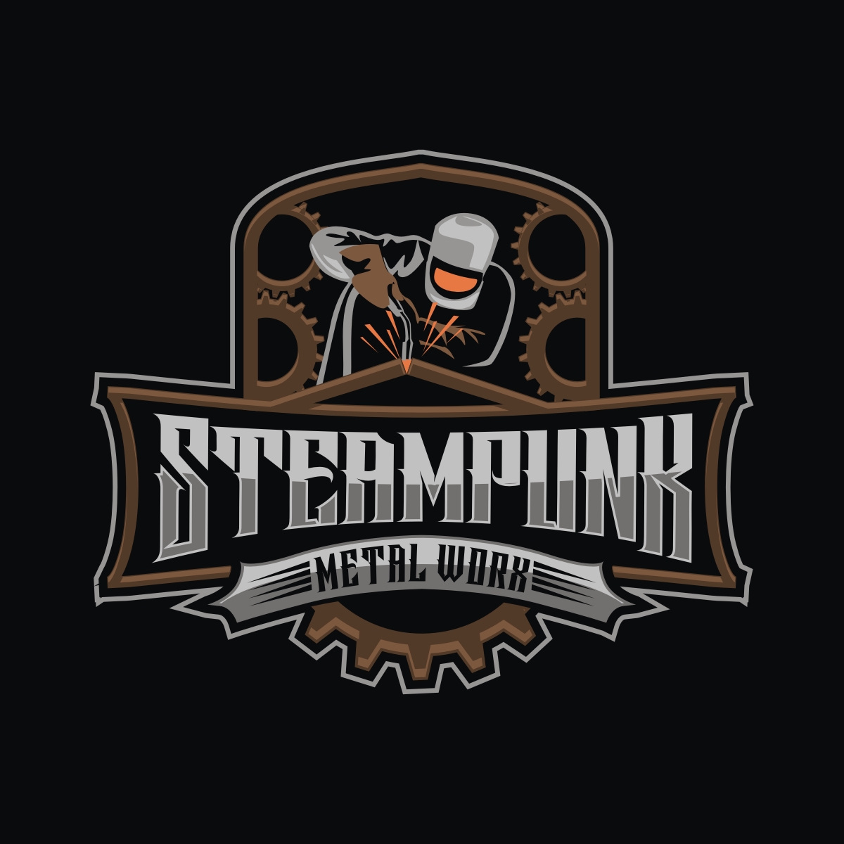 Logo Design by Kreative Fingers for SteamPunk Metal Worx | Design: #26894620
