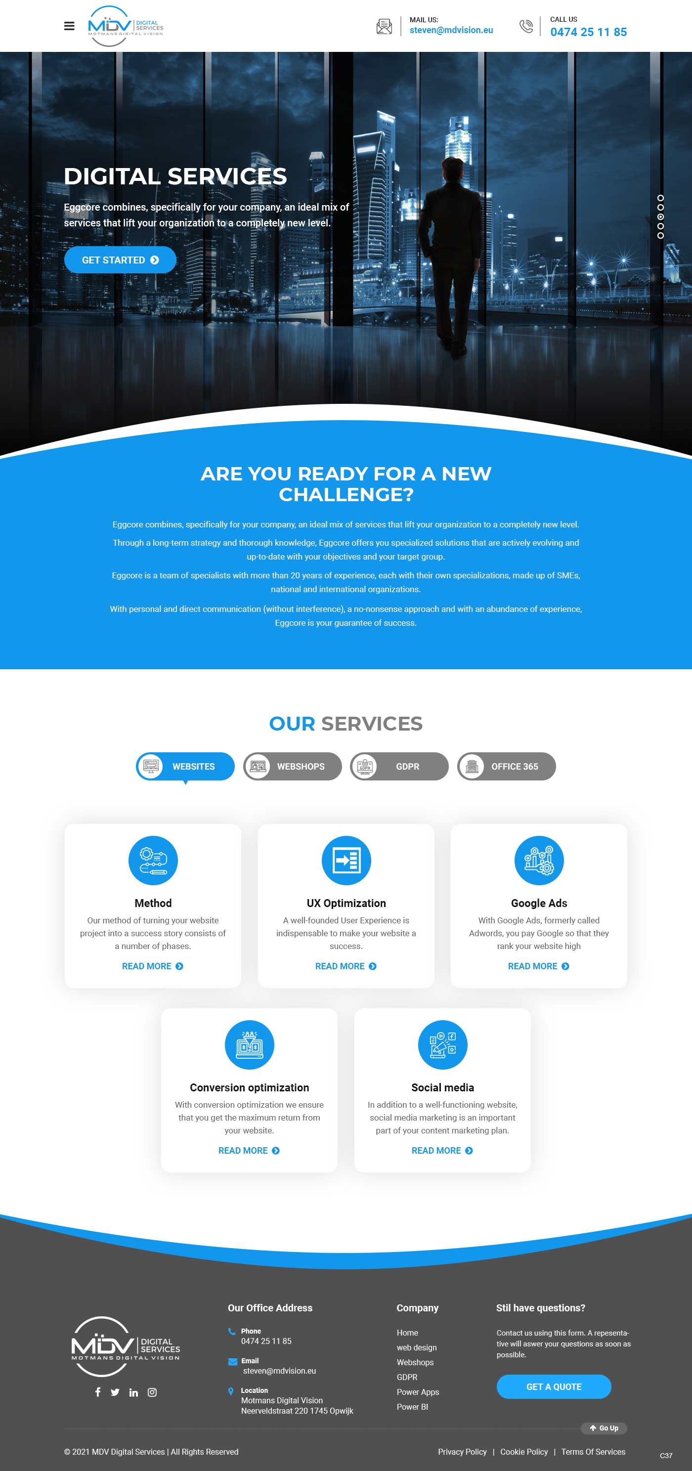 Wordpress Design by pb for MDV Digital Services | Design #26899864