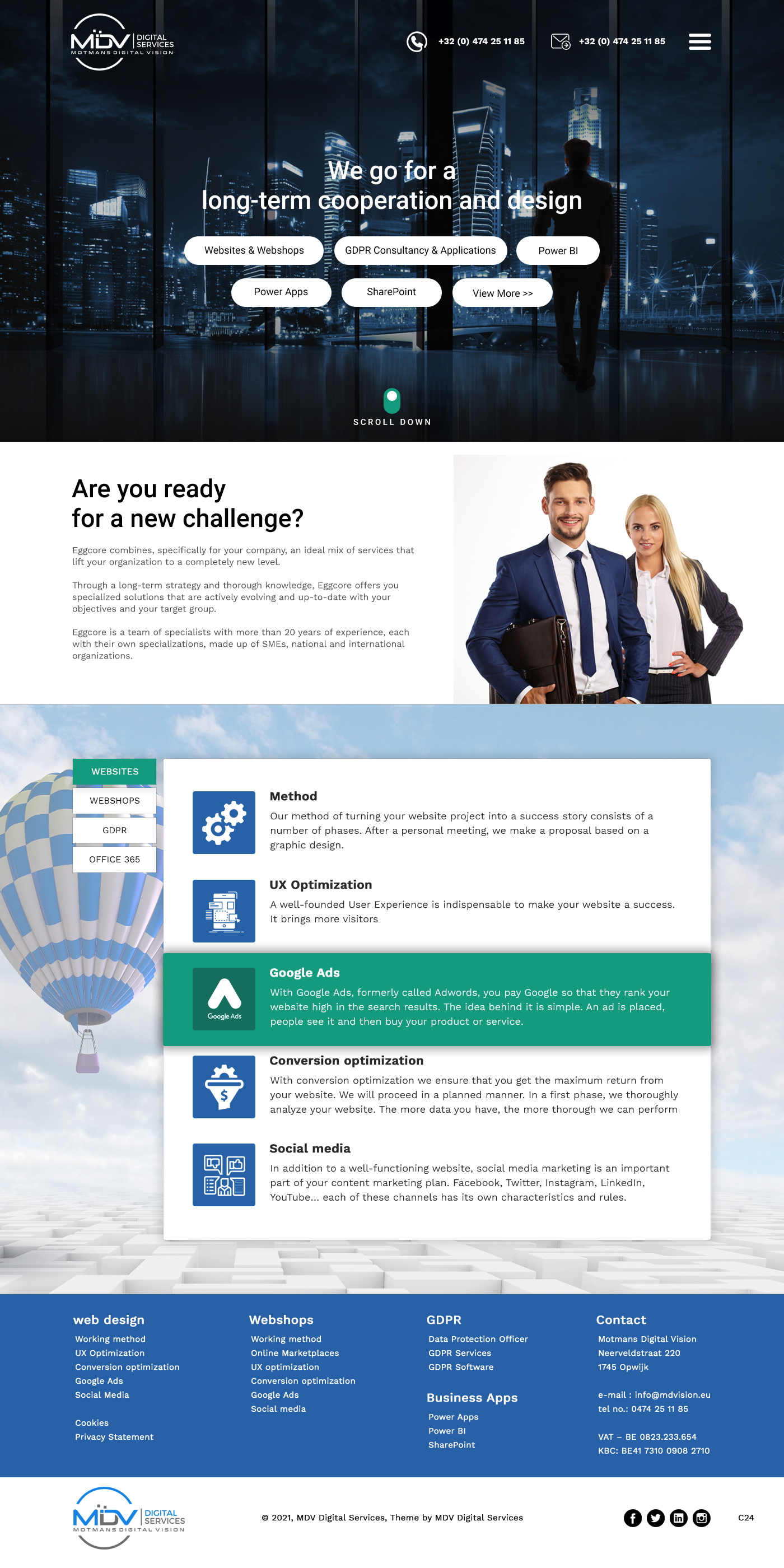 Wordpress Design by pb for MDV Digital Services | Design #26899866