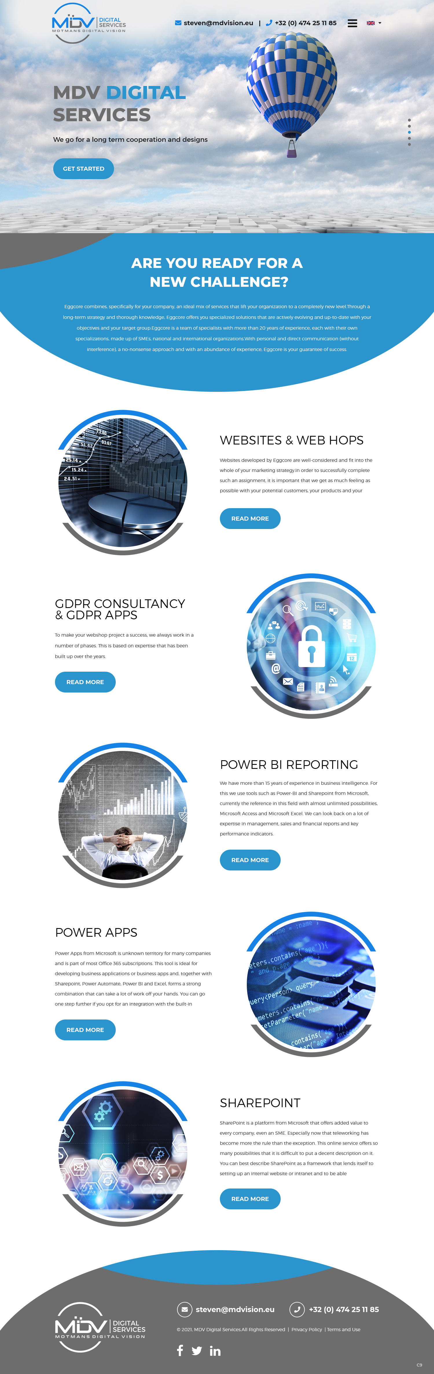 Wordpress Design by pb for MDV Digital Services | Design #26899868