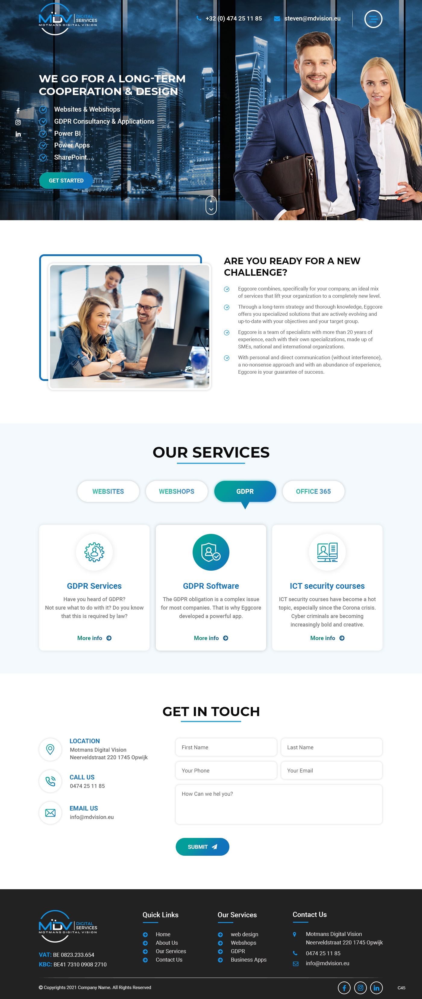 Wordpress Design by pb for MDV Digital Services | Design #26899881