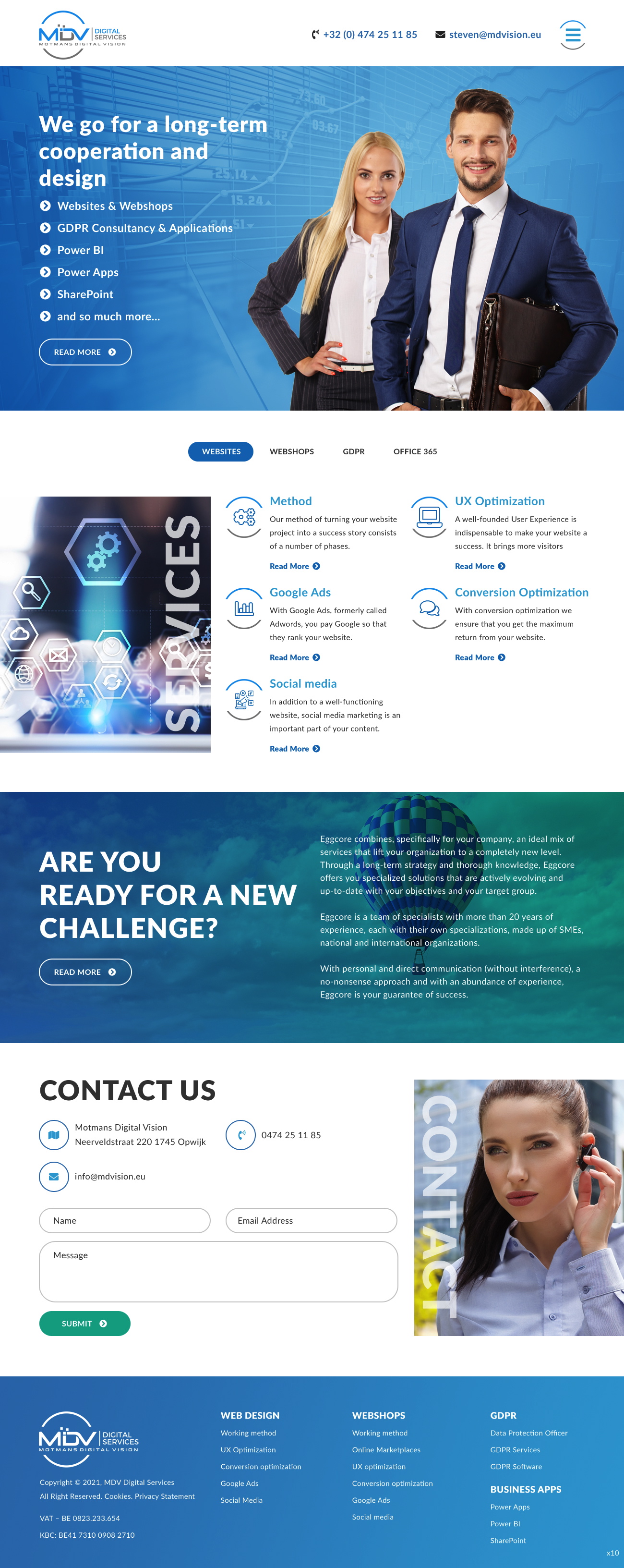 Wordpress Design by pb for MDV Digital Services | Design #26899896