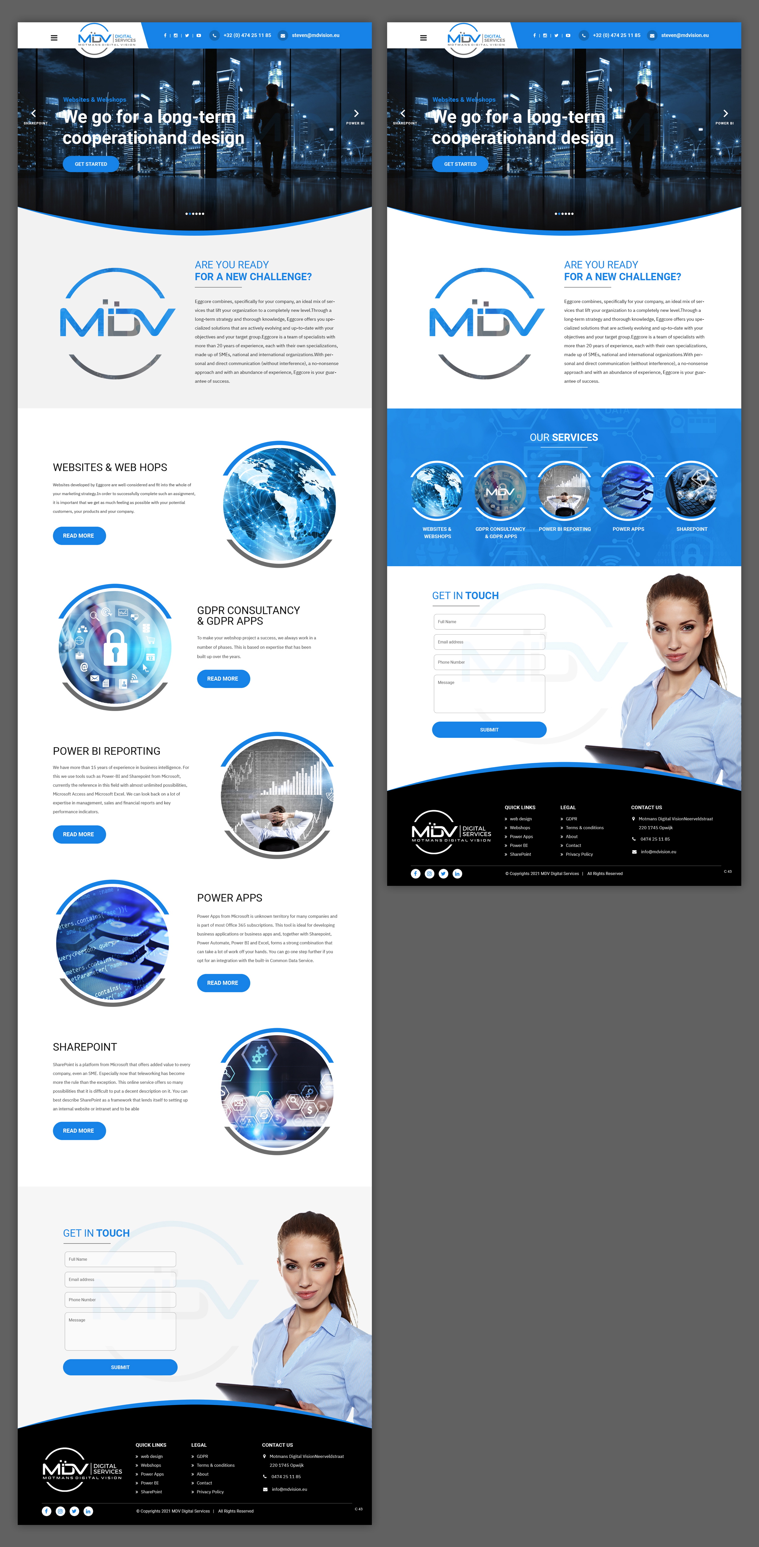 Wordpress Design by pb for MDV Digital Services | Design #26908877