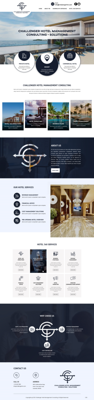 Challenger Hotel Management Consulting Solutions needs website design. 