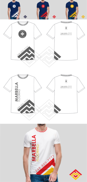 Swoosh Like Logo Marbella Flooring | T-shirt Design by saifysyed Studio