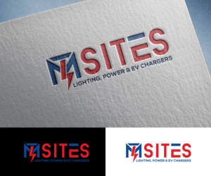 MT Sites (slogan - Lighting, Power & EV Chargers | Diseño de Logo por step forward 2