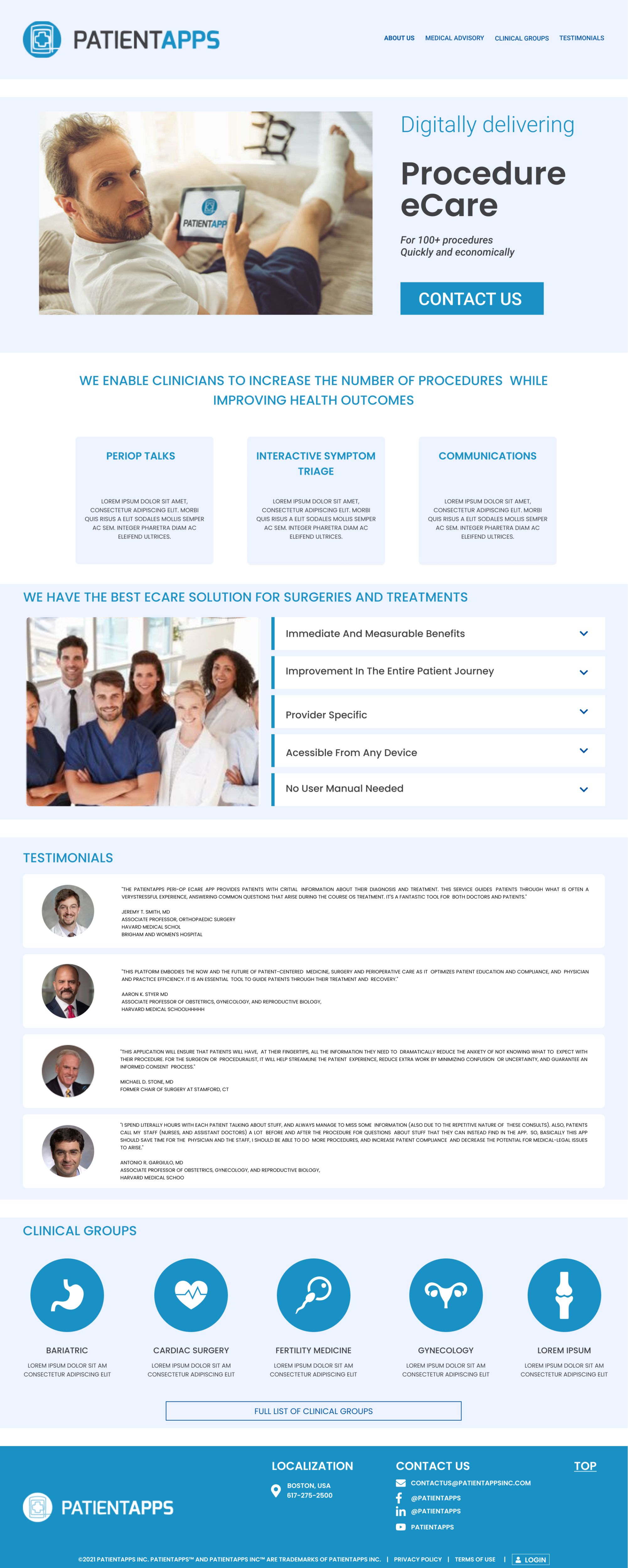 Serious, Modern Web Design for PatientApps Inc. by Elizeu Lopes ...