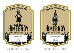 Homebrew beer label series with "whitespace" for printer customization