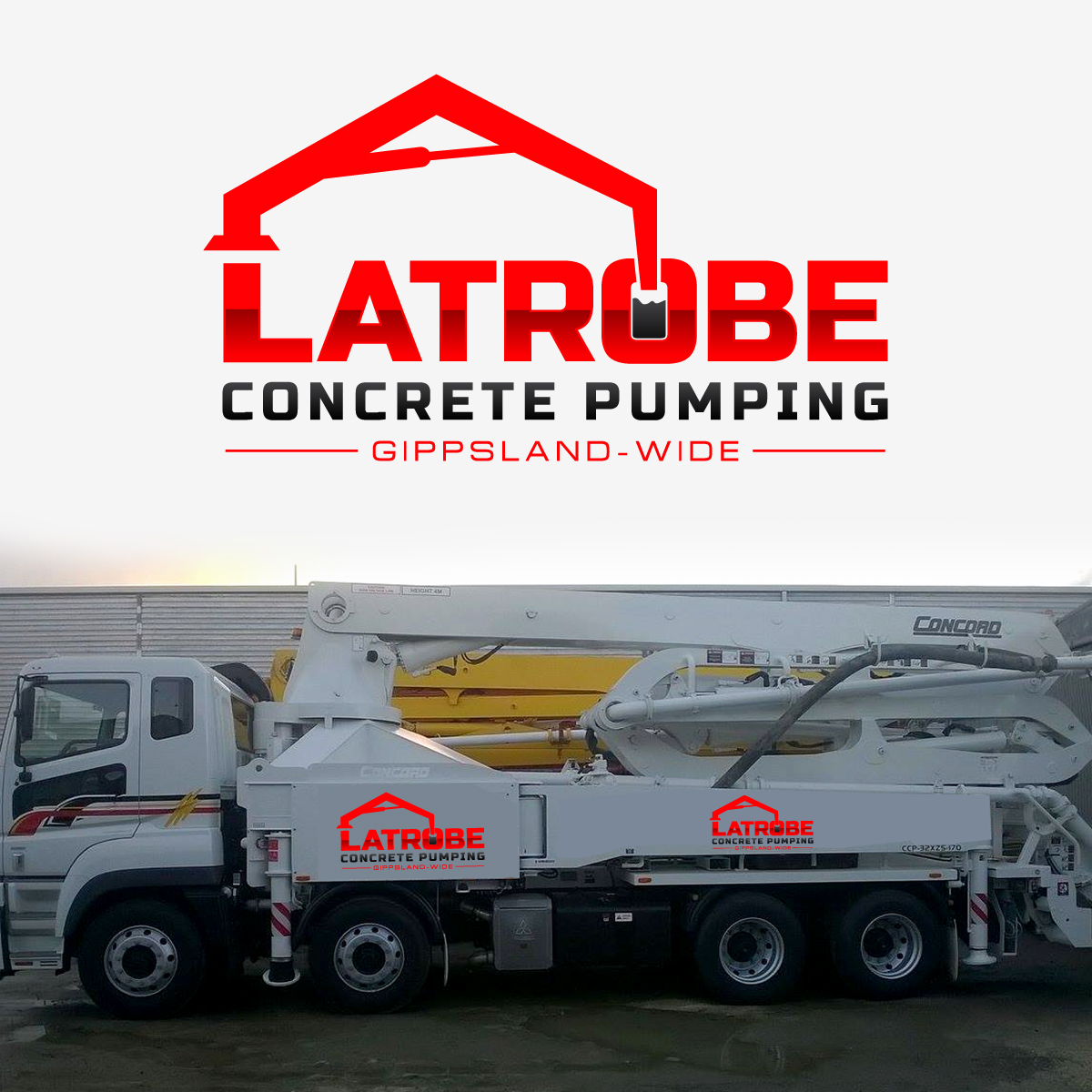 Logo Design by Rueell Artss for Latrobe Concrete Pumping Pty Ltd | Design #26919108