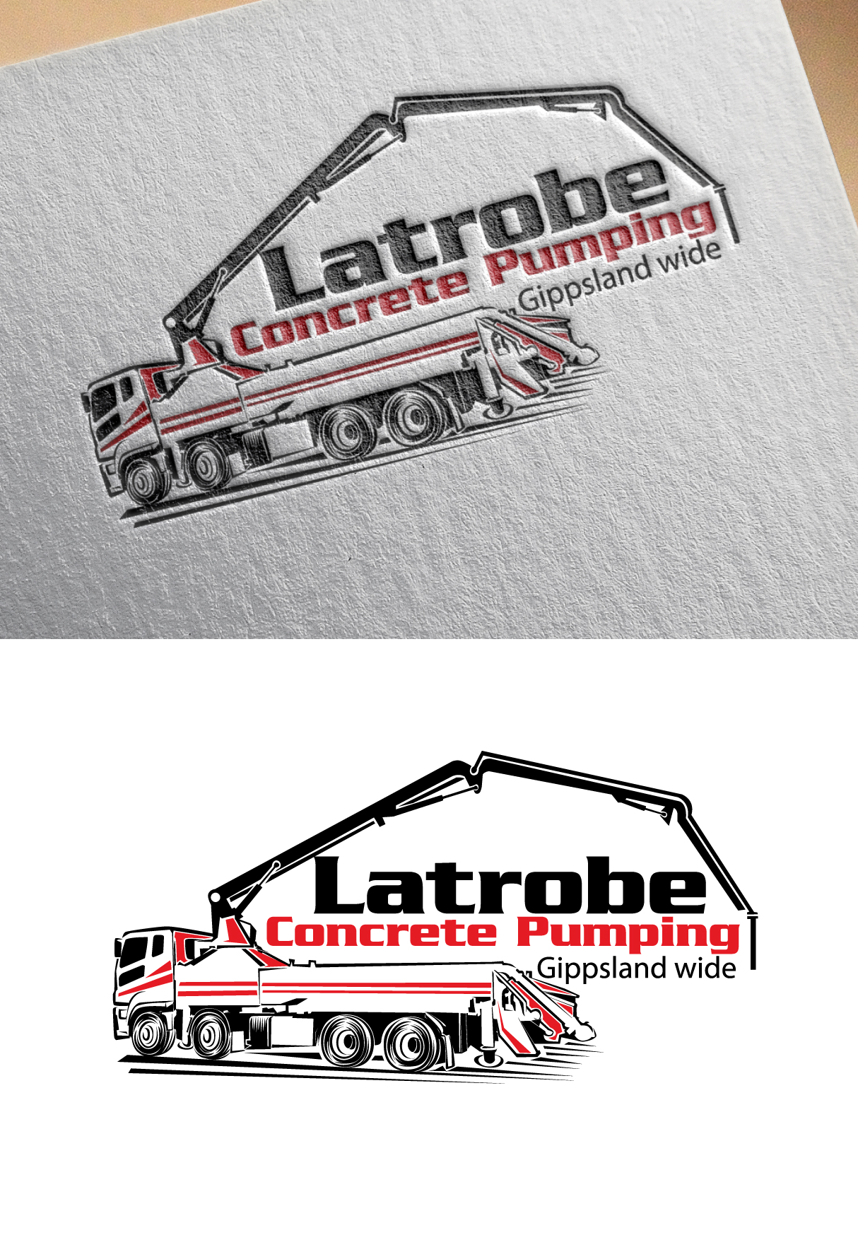 Logo Design by blue eye for Latrobe Concrete Pumping Pty Ltd | Design #26914628
