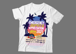 COVID IS OVER- TIME TO PARTY!  FUN TROPICAL GIVEAWAY T SHIRT | Diseño de Camiseta por cosmicline