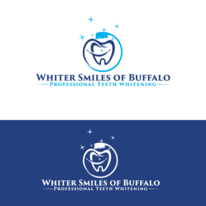"Whiter Smiles of Buffalo" with the tag line "Professional Teeth Whitening" | Logo Design by Jennifer©