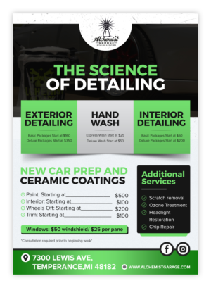 Flyer-Design von Eclipse Creative für alchemist garage detailing | Design #26938221