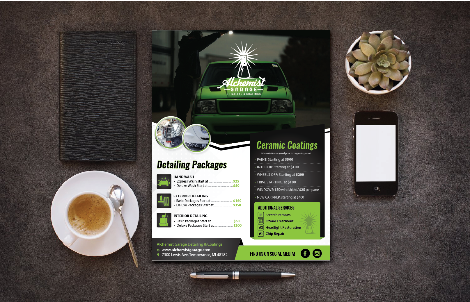 Flyer Design by alex989 for alchemist garage detailing | Design #26983085