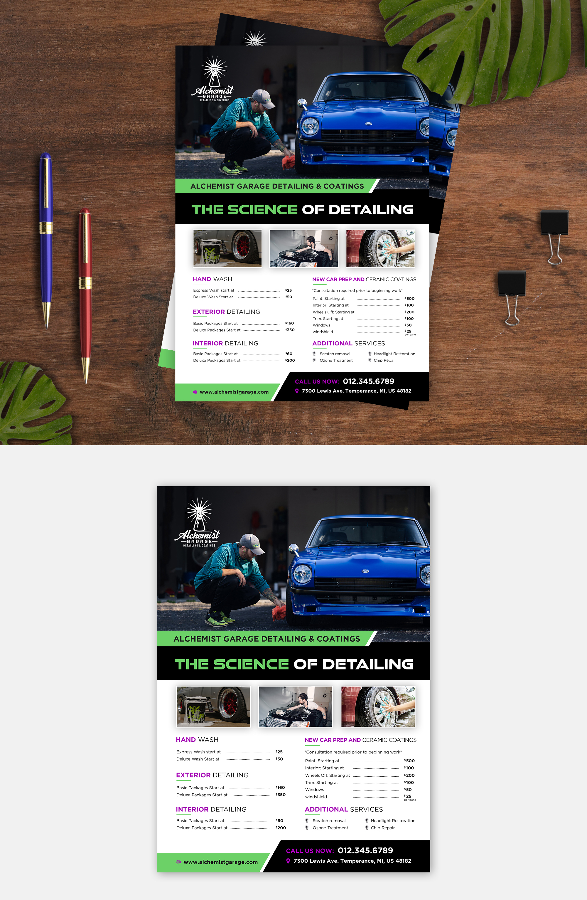 Flyer Design by debdesign for alchemist garage detailing | Design #26921299
