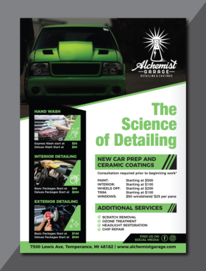 Flyer Design by Deziners Zone for alchemist garage detailing | Design: #26918609