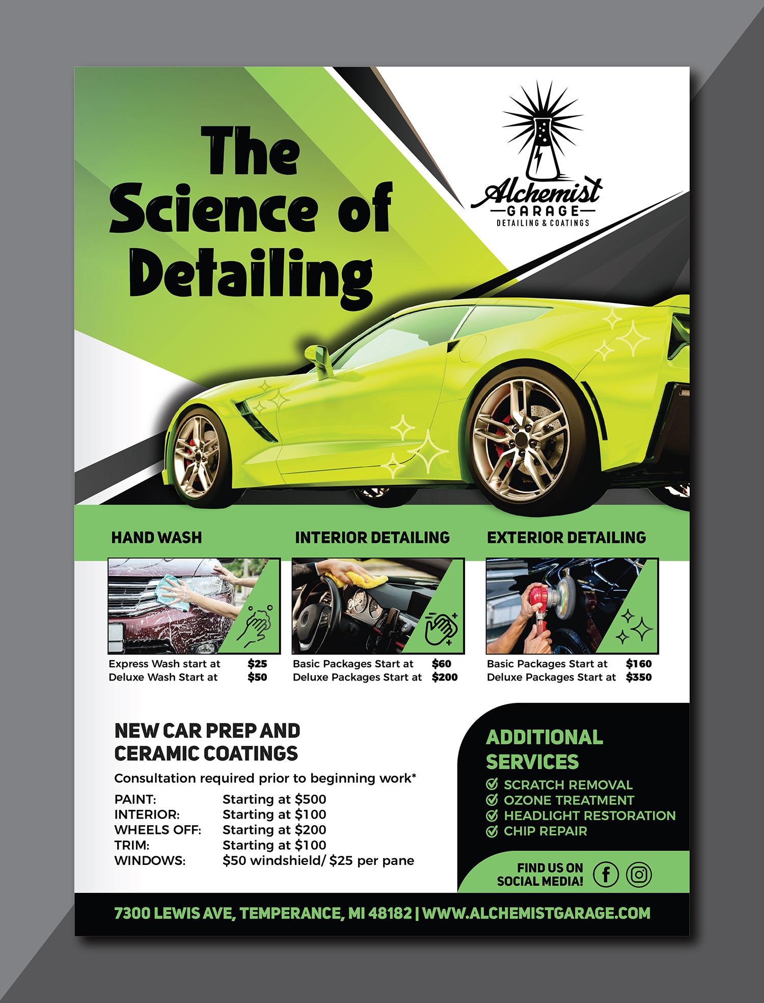 Flyer Design by Deziners Zone for alchemist garage detailing | Design #26918610
