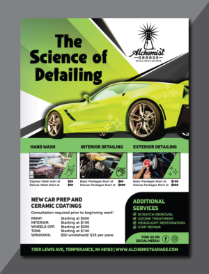 Flyer Design by Deziners Zone for alchemist garage detailing | Design: #26918610