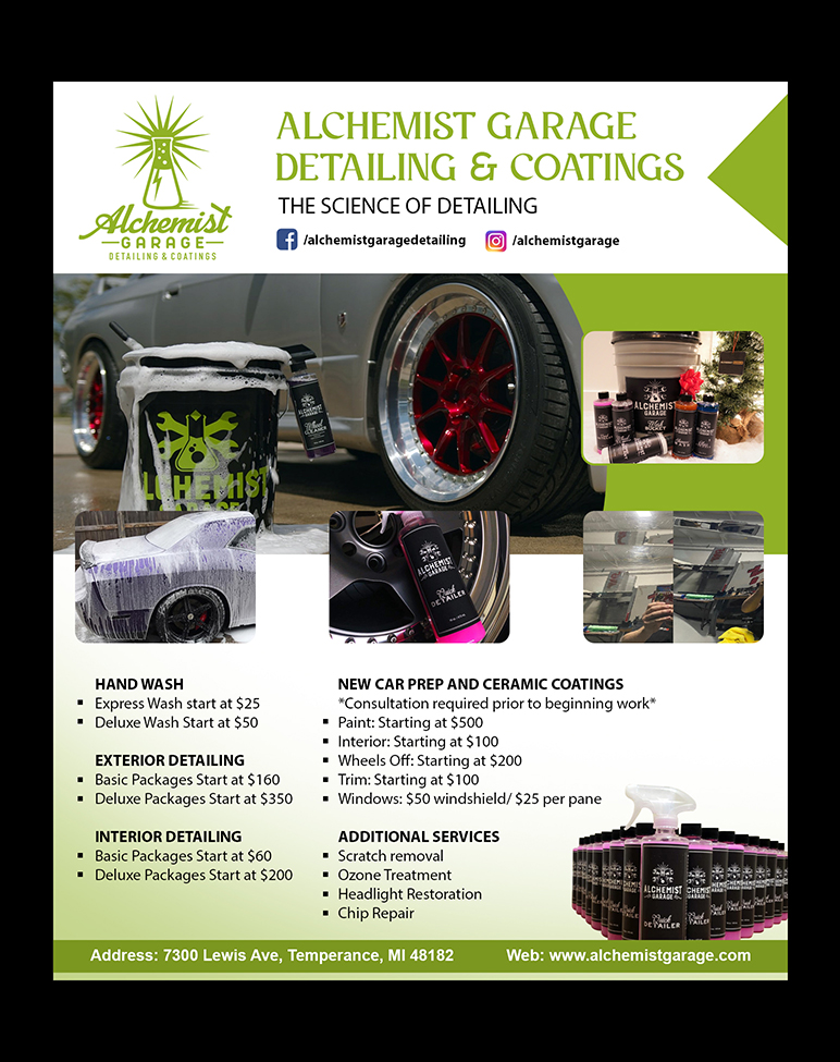 Flyer Design by GraphicTec for alchemist garage detailing | Design #26933814