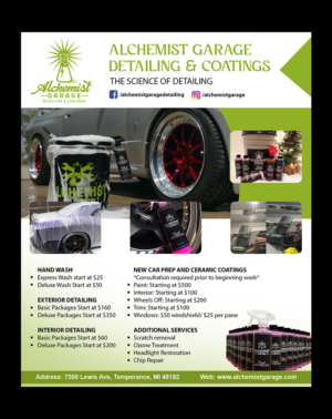 Flyer-Design von GraphicTec für alchemist garage detailing | Design #26933814