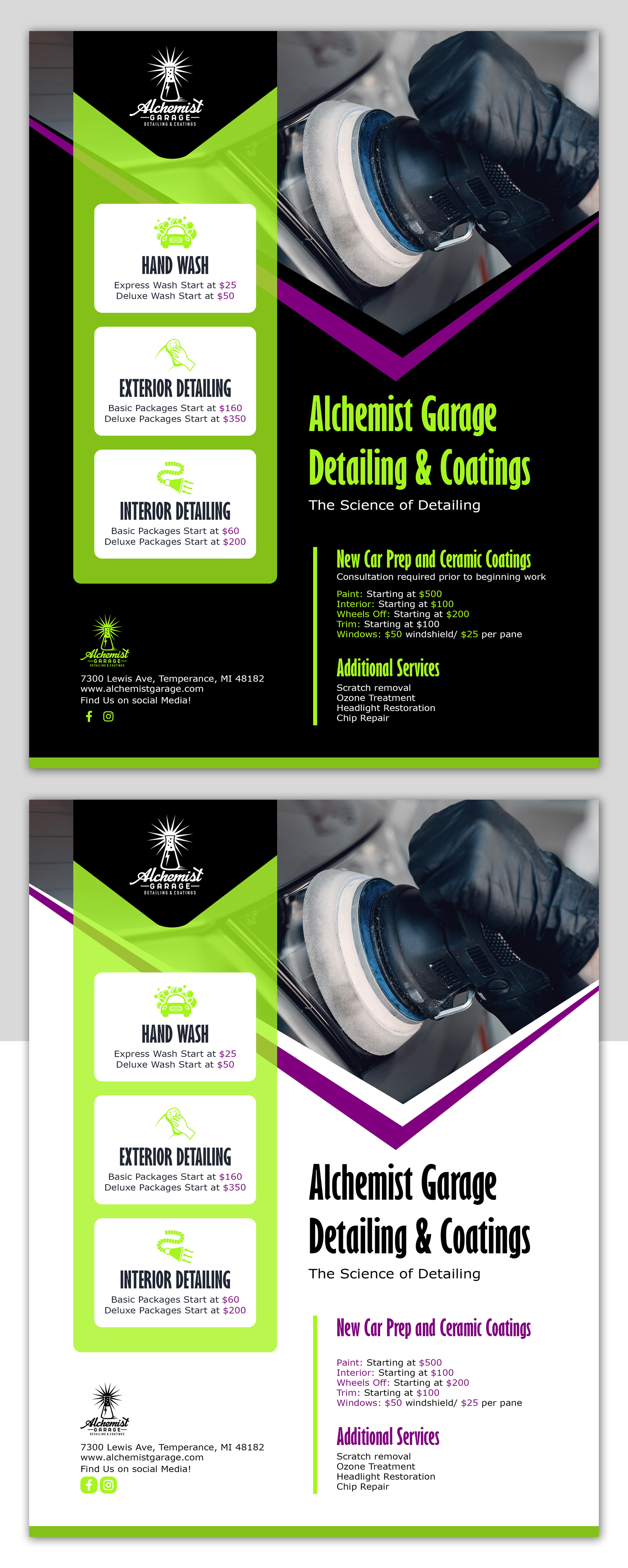 Flyer Design by n2presents for alchemist garage detailing | Design #26924398