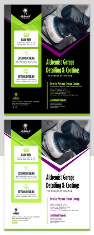 Flyer Design by n2presents for alchemist garage detailing | Design: #26924398