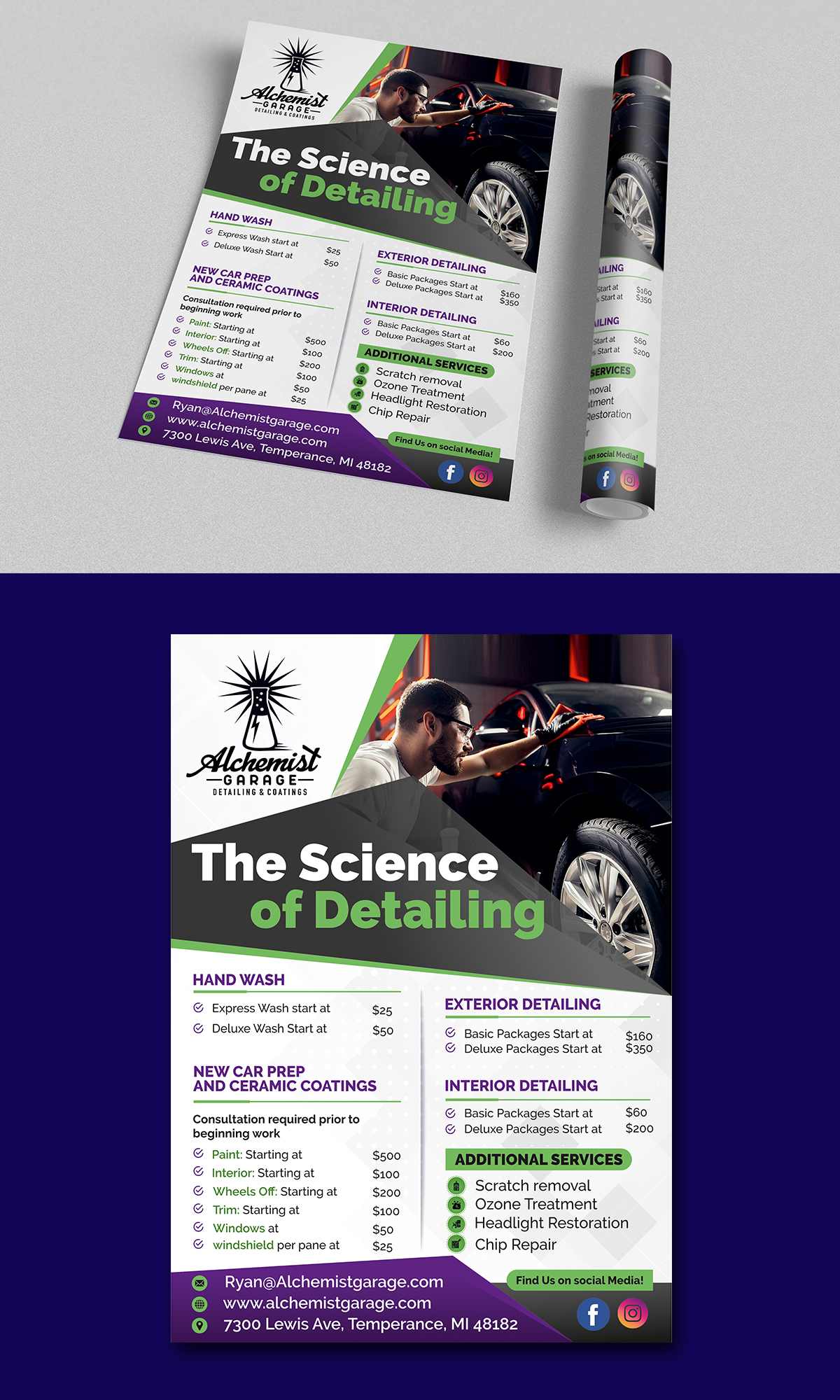 Flyer-Design von ecorokerz für alchemist garage detailing | Design #26917933