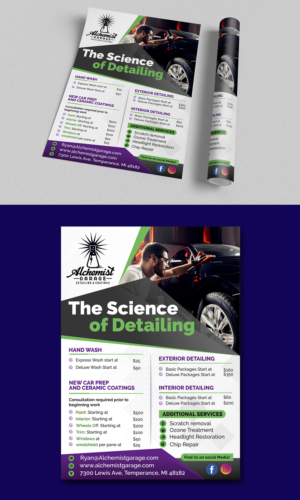 Flyer Design by ecorokerz for alchemist garage detailing | Design: #26917933