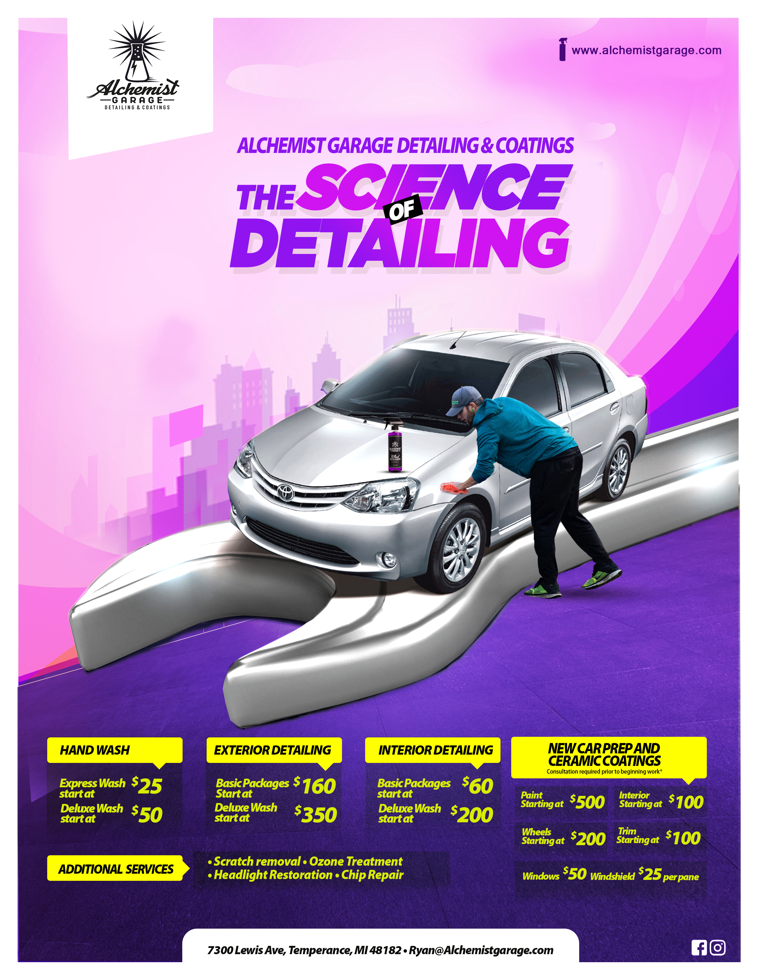 Flyer Design by johnsen designs for alchemist garage detailing | Design #26942787