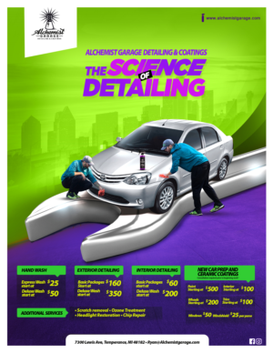 Flyer Design by johnsen designs for alchemist garage detailing | Design: #26944399