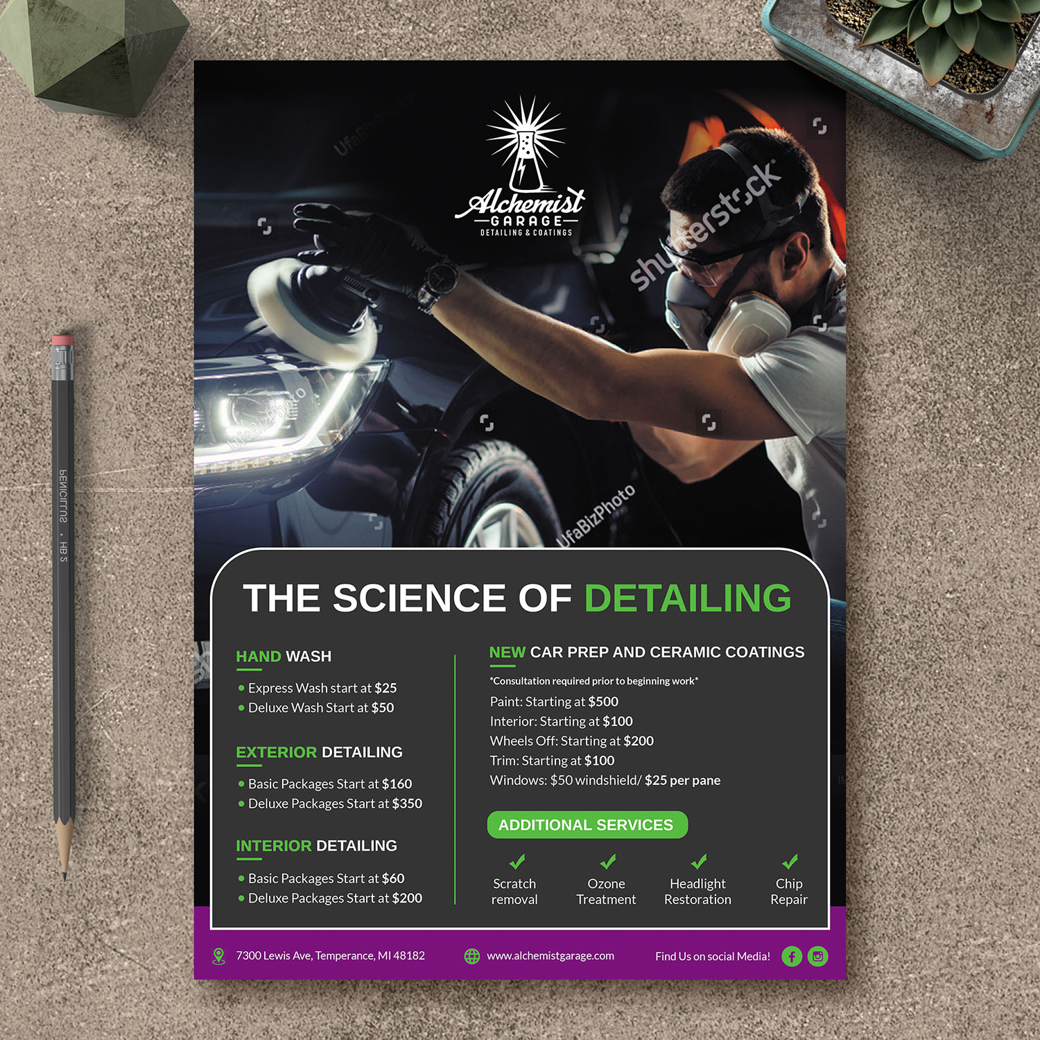 Flyer-Design von Schöpfer für alchemist garage detailing | Design #26939118